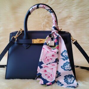 Floral Scarf and Lock and Key Set